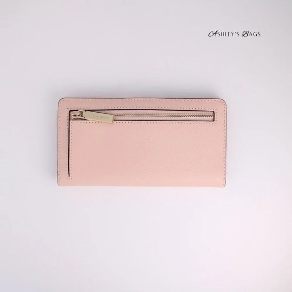 Kate Spade Madison Large Slim Bifold Wallet In Conch Pink
